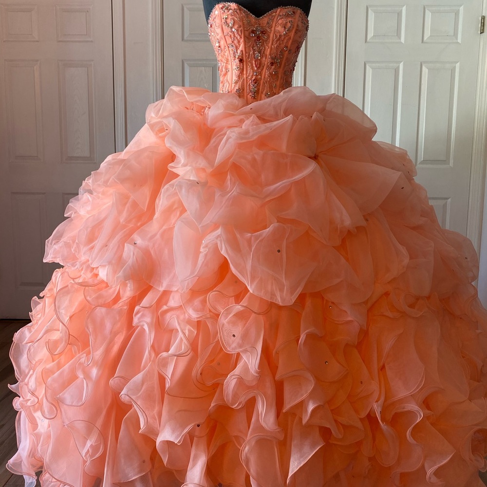 Coral Quinceañera Dress